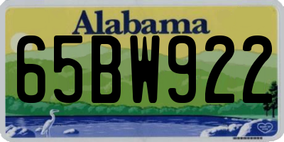 AL license plate 65BW922