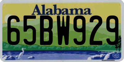 AL license plate 65BW929