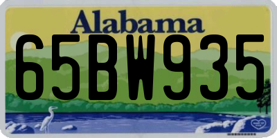 AL license plate 65BW935
