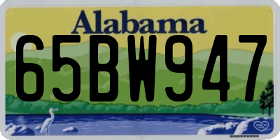 AL license plate 65BW947