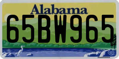 AL license plate 65BW965