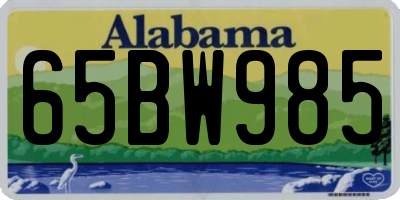 AL license plate 65BW985