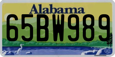 AL license plate 65BW989