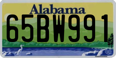 AL license plate 65BW991