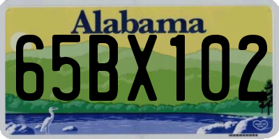 AL license plate 65BX102