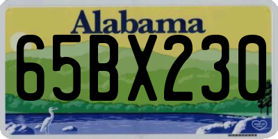 AL license plate 65BX230