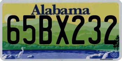 AL license plate 65BX232