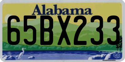AL license plate 65BX233