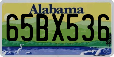AL license plate 65BX536