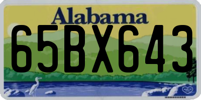AL license plate 65BX643