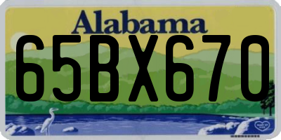 AL license plate 65BX670