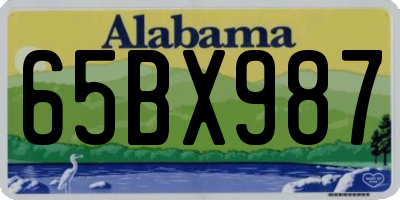 AL license plate 65BX987