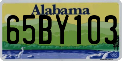 AL license plate 65BY103