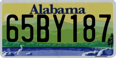 AL license plate 65BY187