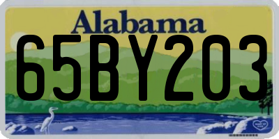AL license plate 65BY203