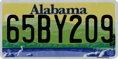 AL license plate 65BY209