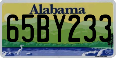 AL license plate 65BY233