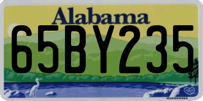 AL license plate 65BY235