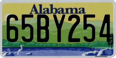 AL license plate 65BY254