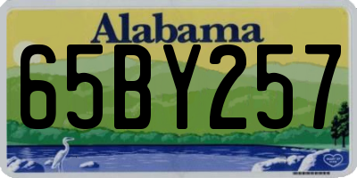 AL license plate 65BY257