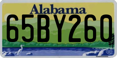 AL license plate 65BY260