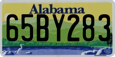 AL license plate 65BY283
