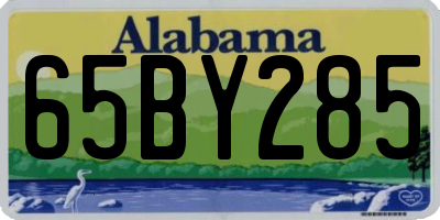 AL license plate 65BY285
