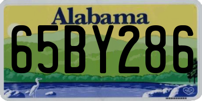 AL license plate 65BY286