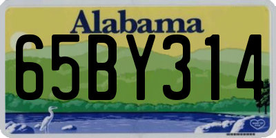 AL license plate 65BY314