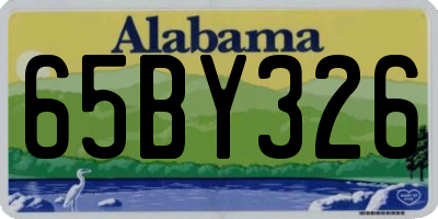 AL license plate 65BY326