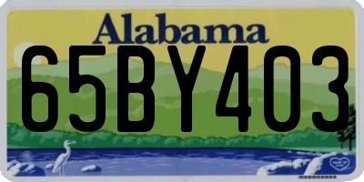 AL license plate 65BY403