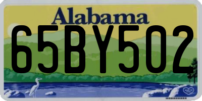 AL license plate 65BY502