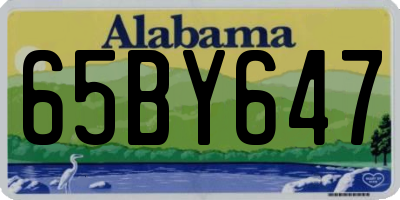 AL license plate 65BY647
