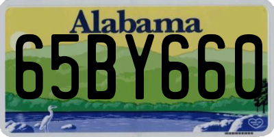 AL license plate 65BY660