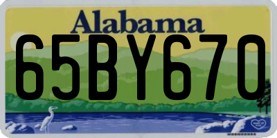 AL license plate 65BY670