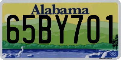 AL license plate 65BY701