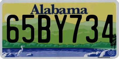 AL license plate 65BY734