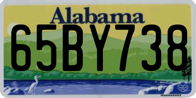 AL license plate 65BY738