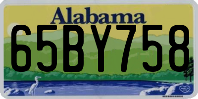 AL license plate 65BY758
