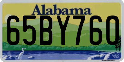 AL license plate 65BY760