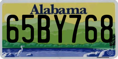 AL license plate 65BY768