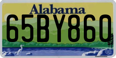 AL license plate 65BY860