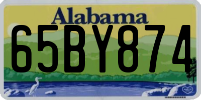 AL license plate 65BY874