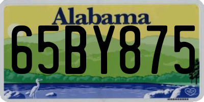 AL license plate 65BY875
