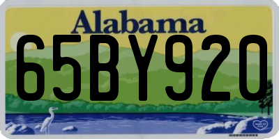 AL license plate 65BY920
