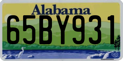 AL license plate 65BY931