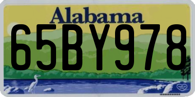 AL license plate 65BY978