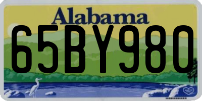 AL license plate 65BY980
