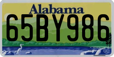 AL license plate 65BY986