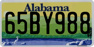 AL license plate 65BY988